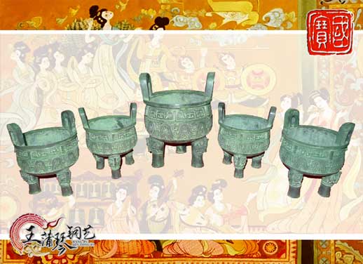 銅鼎，銅五鼎，中國(guó)鼎，佛像用鼎